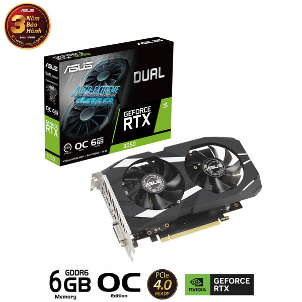 Card màn hình Asus DUAL RTX 3050 6GB OC
