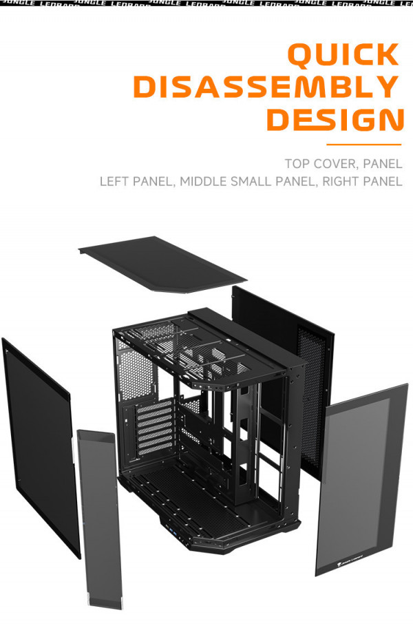 VỎ CASE JUNGLE LEOPARD AS-01 BLACK - No Fan (ATX/ Màu Đen)
