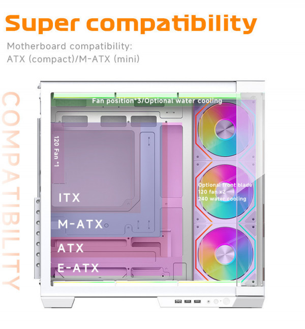VỎ CASE JUNGLE LEOPARD AS-01 WHITE - No Fan (ATX/ Màu Trắng)
