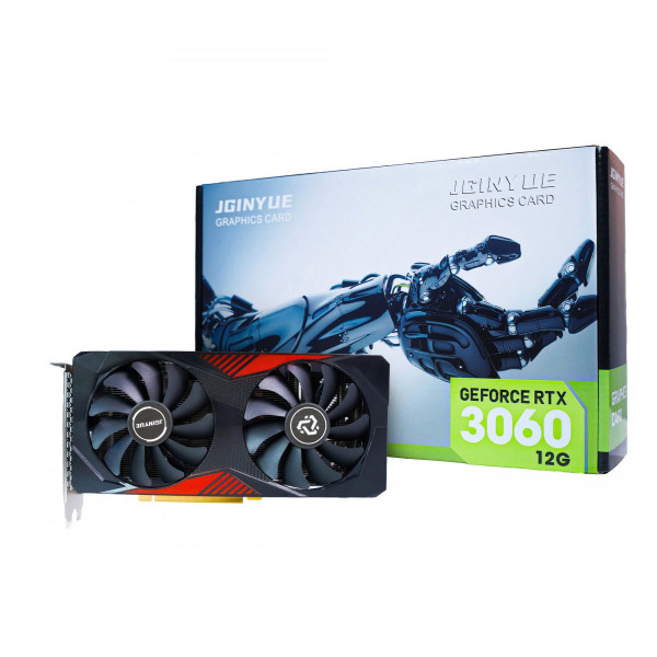 Card màn hình JGINYUE NVIDIA GeForce RTX 3060 BLACK DUAL FAN