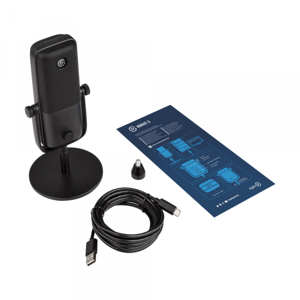 Mic thu âm Elgato Wave 3 Black